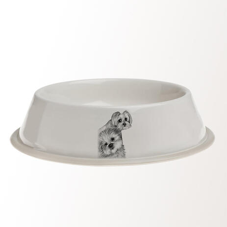 Dogs Portrait on Printed Pet Bowl - example