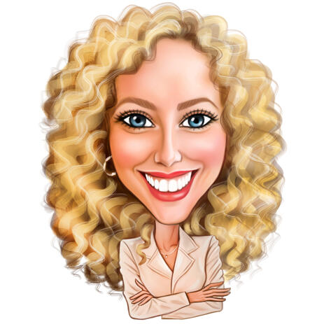 Schöne Frau Karikatur von Fotos im farbigen Stil - example