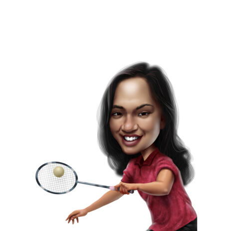 Tennis Player Gift - Custom Caricature Portrait from Photo - example