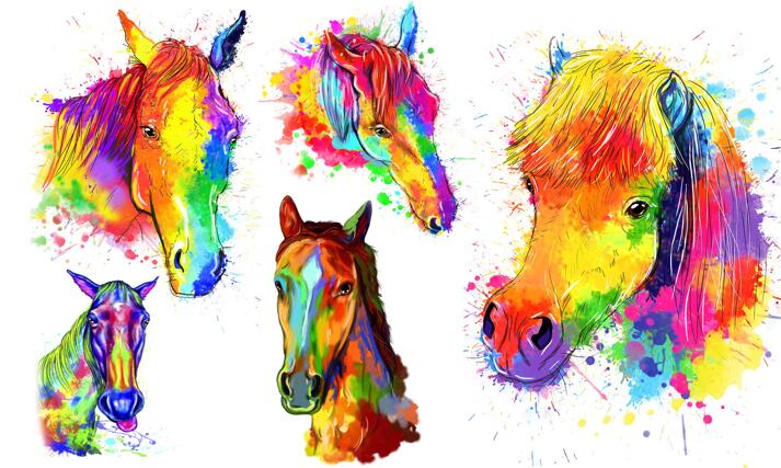 Watercolor Horse Portrait large example