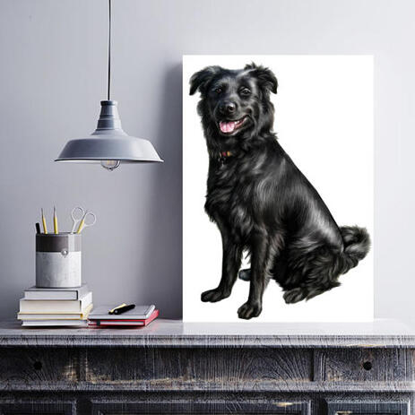 Dog Caricature Printed on Canvas - example