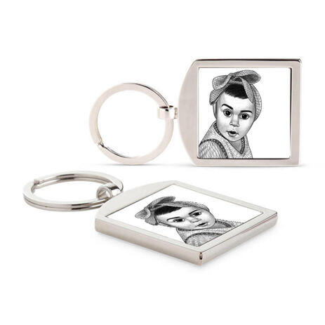 Kid Portrait from Photos as Printed Keyrings - example
