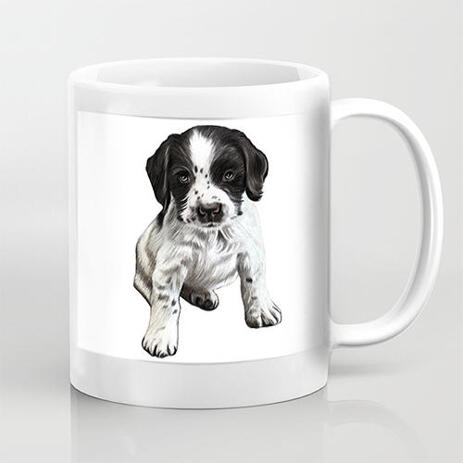 Monochrome Full Body Custom Pet Portrait
