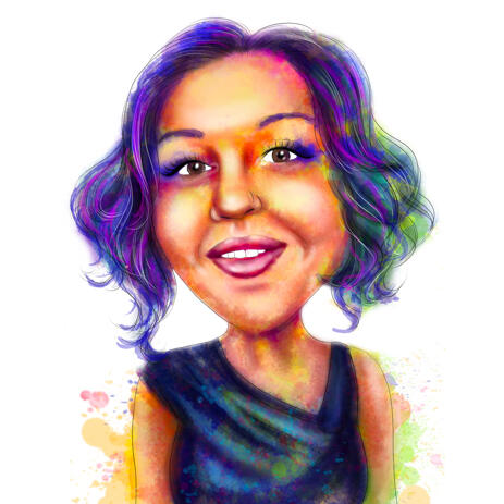 Watercolor Rainbow Portrait from Photos - example