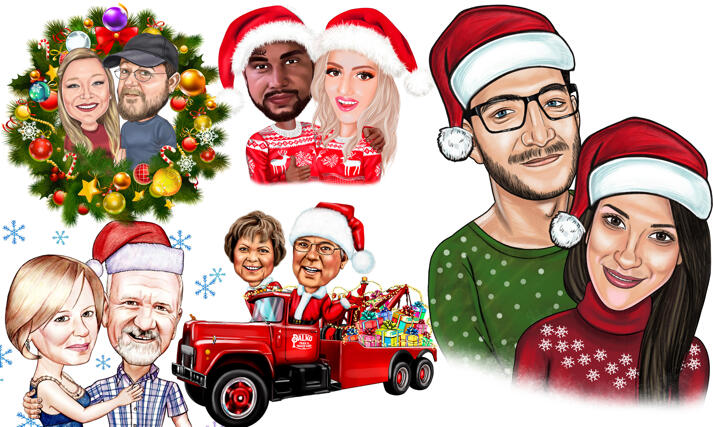 Christmas Couple Caricature large example