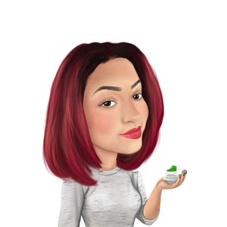 Custom Cosmetologist Caricature in Color Style from Photo - example