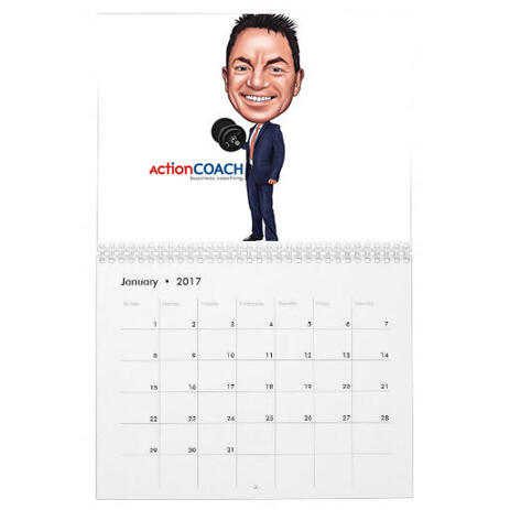 Employee Caricature on Calendar - example