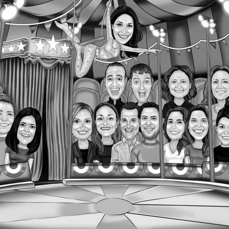 Circus Group Caricature from Photos - example