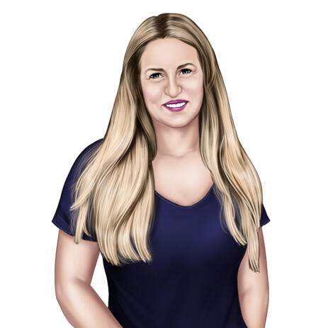 Head and Shoulders Female Portrait in Colored Style - example