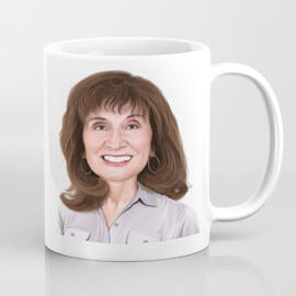 Portrait de mère dans le Style de couleur de la photo comme cadeau personnalisé sur une tasse