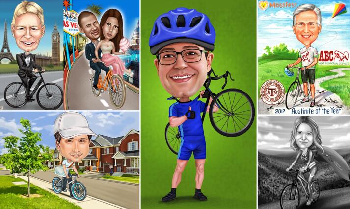 Bicycle Caricatures large example