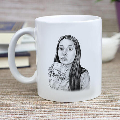 Teen Caricature from Photos as Mug - example