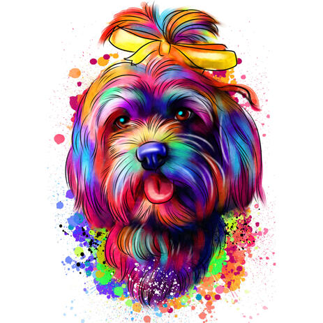 Beautiful Head and Shoulders Bolognese Dog Artist's Impression Portrait from Photos - example