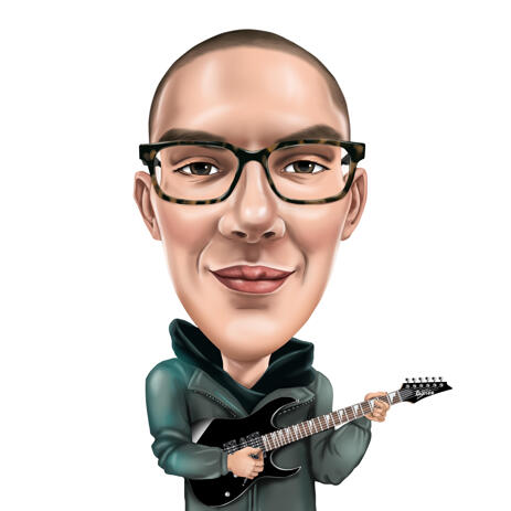Guitarist Colored Caricature from Photos - example