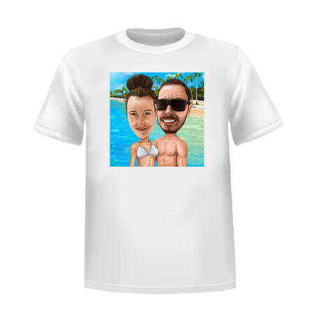 Personalised Couple Caricature Tshirt - example
