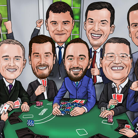 Caricature de cadeau de garçons d'honneur de poker de photos - example