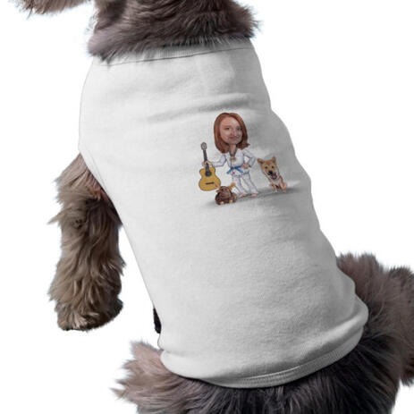 Master and Dog Caricature as Pet Shirt - example