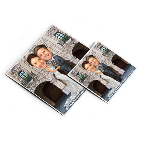 Wedding Caricature Printed on Poster - example