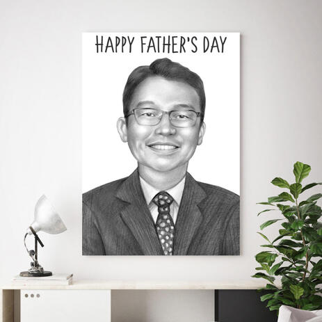 Customized Portrait Drawing Printed on Canvas Upon Request - example