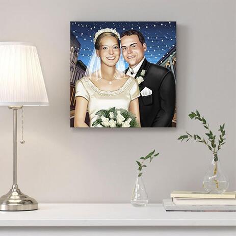 Wedding Portrait Printed on Canvas - example