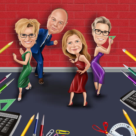 Company Group Logo Custom Caricature - Corporate Mascot Design Ideas - example