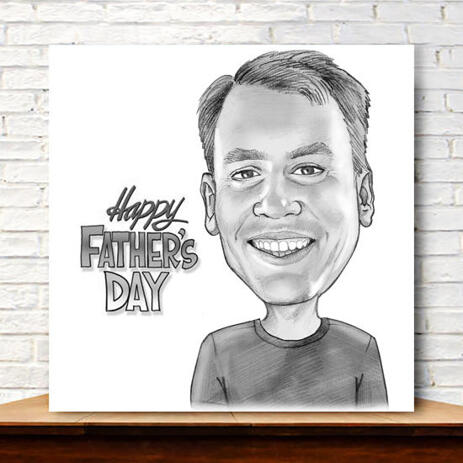 Print on Canvas: Customized Cartoon on Father's Day - example