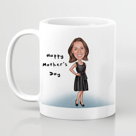 Personalized Mug: Custom Print on Coffee Mug with Colored Pencils Cartoon Drawing - example