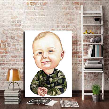 Toddler Caricature from Photos as Canvas - example