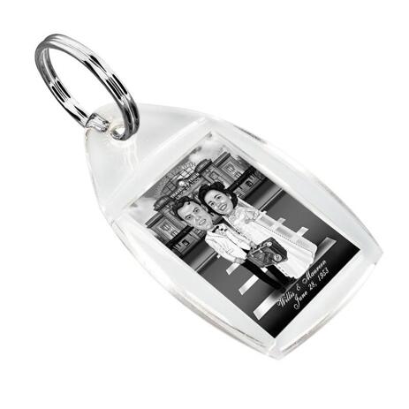 Bride and Groom Cartoon from Photos on Keyrings - example