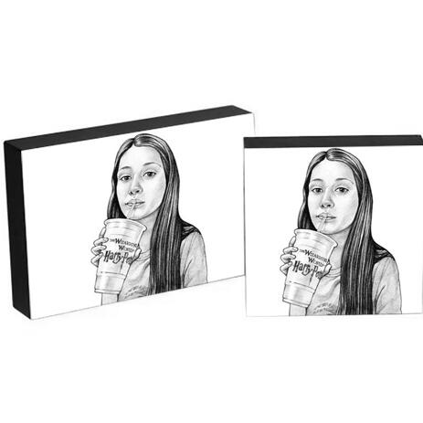 Teen Caricature from Photos as Photo Block - example