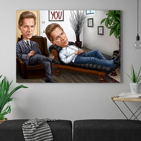 Custom Caricature for Business on Canvas - example