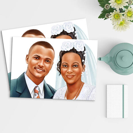 Pencils Portrait of Bride and Groom as Poster Print - example