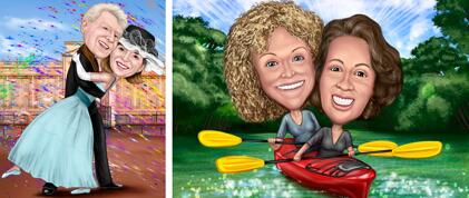 Hobby Couple Caricature