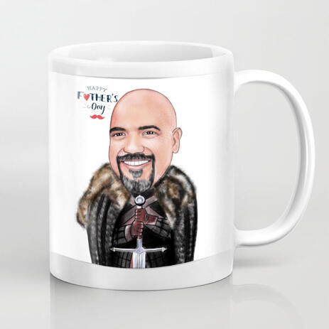 Custom Man Viking Caricature Mug Gift on Father's Day - example