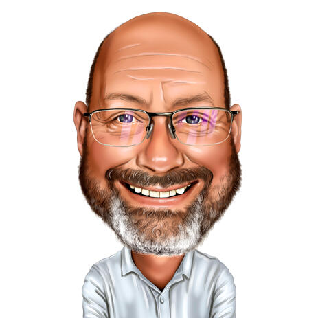Bearded Man Caricature Gift in Colored Style from Photo - example