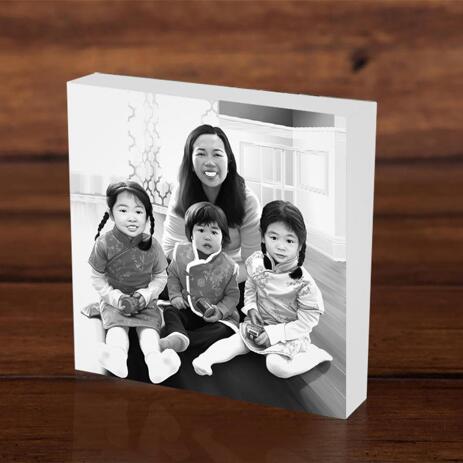 Family with Kids Caricature as Photoblock - example
