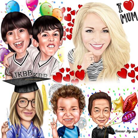 Any Holiday Caricature in Colored Style - example