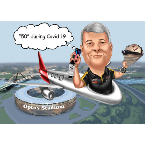 50th Anniversary Caricature Gift from Photos - example