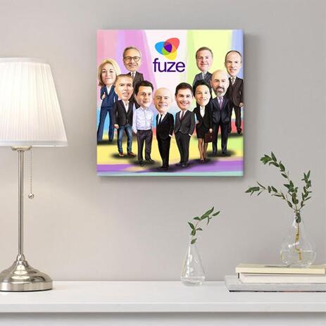 Employees Caricature on Canvas - example