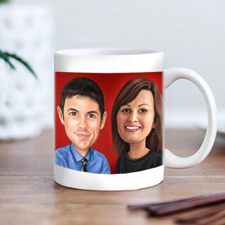 Corporate Caricature on Cofee Mug - example