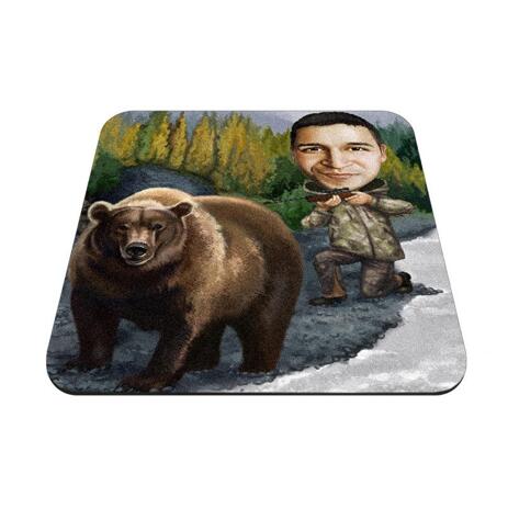 Man with Pet Caricature as Mouse Pad - example