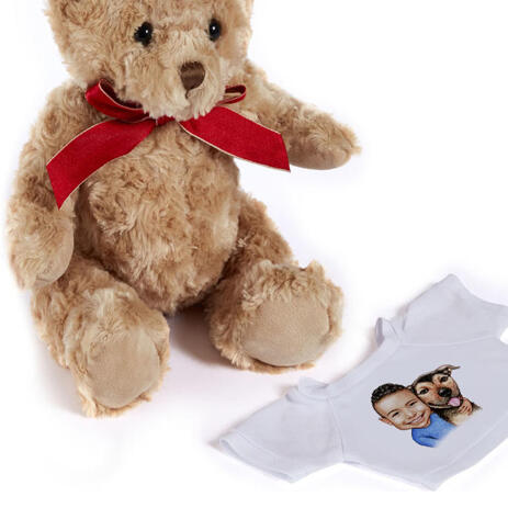 Kid and Dog Caricature as Teddy - example