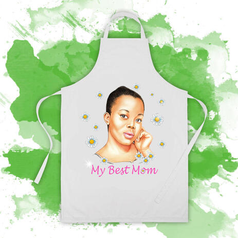 Apron Print: Custom Drawing of Pencils Portrait of Woman - example