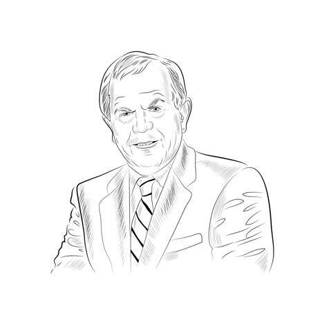 Person Portrait from Photos in Black and White Outline Style - example