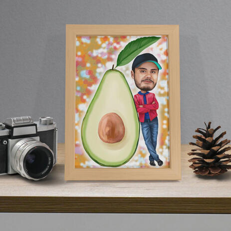 Person in Full Body Color Style Caricature Cartoon from Photos on Poster - example