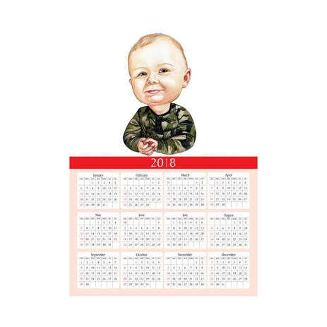 Toddler Caricature from Photos as Calendar - example