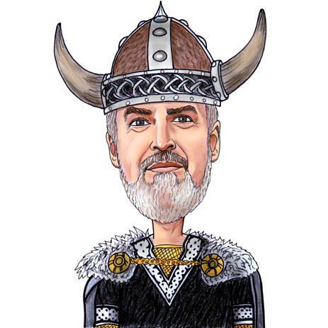 Viking Gift for Men - Custom Viking Portrait Caricature from Photos - example
