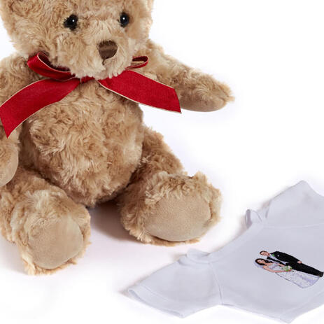 Bride and Groom Portrait from Photos on Teddy Bear - example