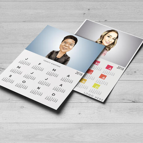 Calendar with Corporate Caricature - example
