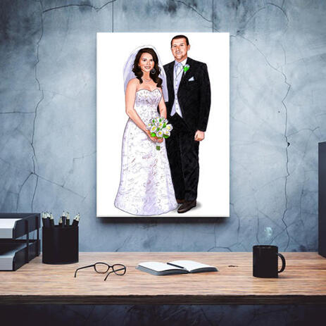 Custom Wedding Gift - Caricature Printed on Canvas - example